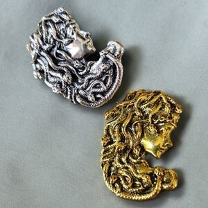 Medusa Brooch in Gold or Silver